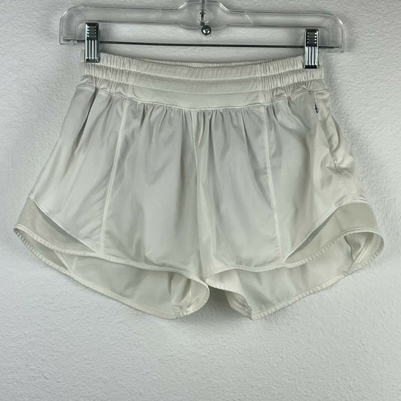 Lululemon Pants - Lululemon Shorts Women's Size 4Tall Hotty Hot 4" Low Rise Athletic Running White